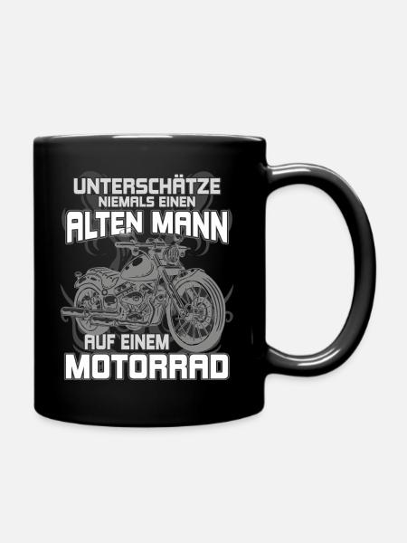 Motorrad Alter Mann lustiger Spruch Shirt Geschenk - Tasse einfarbig - Schwarz
