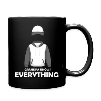 Grandpa Knows Everything Retirement Senior Humor Grandchildren - Full Colour Mug - black - Right