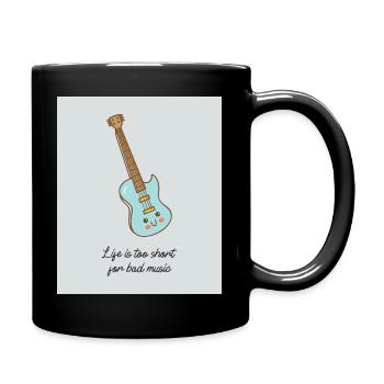 Life is too short for bad music - Gitarre - Tasse einfarbig - Schwarz - Rechts