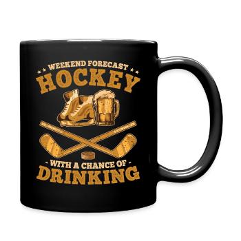 Weekend Forecast Hockey and Beer Drinking Team - Full Colour Mug - black - Right