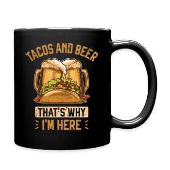 Tacos und Bier Tacos und Bier mexikanische Küche - Tasse einfarbig - Schwarz - Rechts
