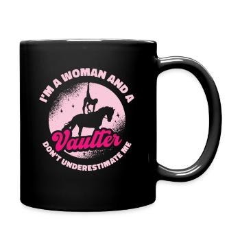 Pferdesport Voltigieren Voltigierer Reiten - Tasse einfarbig - Schwarz - Rechts