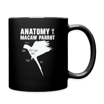 Macaw Anatomy Birdwatching Parrot Bird Lover - Full Colour Mug - black - Right