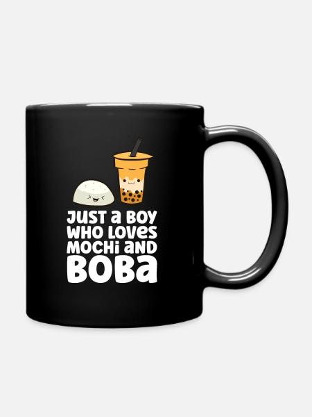 Nur ein Junge, der Mochi und Boba liebt - Tasse einfarbig - Schwarz