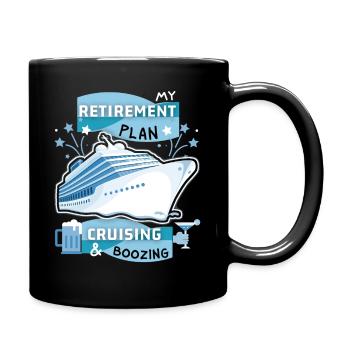 Kreuzfahrt, lustiger Spruch Rentner-Pläne, Rentner - Tasse einfarbig - Schwarz - Rechts