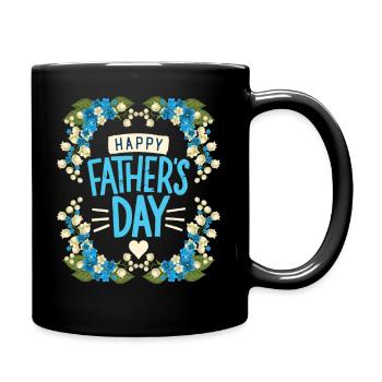 Fathers Day Vatertag Maiglöckchen-Motiv Typografie - Tasse einfarbig - Schwarz - Rechts