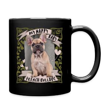 Français Bulldog, Chien, Bouledogue Français - Mug uni - noir - Droite