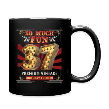 37th birthday 37 years Vintage-Retro Fun-Birthday - Full Colour Mug - black - Right