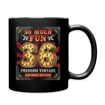 36th birthday 36 years Vintage-Retro Fun-Birthday - Full Colour Mug - black - Right