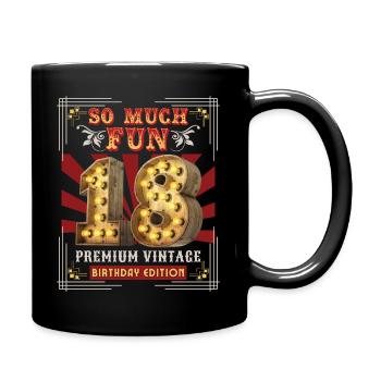 18th birthday 18 years Vintage-Retro Fun-Birthday - Full Colour Mug - black - Right