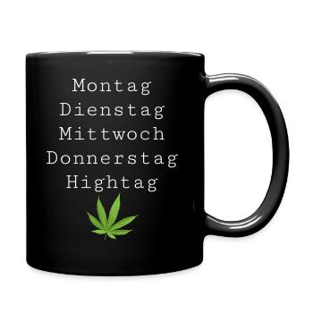 Wochentage - Tasse einfarbig - Schwarz - Rechts