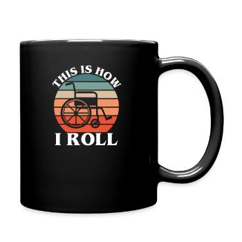 Voici comment je roule, fauteuil roulant paraplégique - Mug uni - noir - Droite
