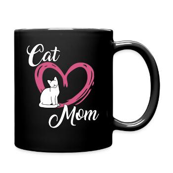 Cat owner cat mom cute cat gift cats - Full Colour Mug - black - Right