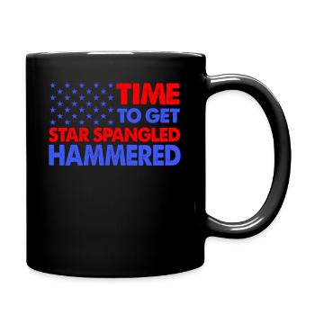 Time To Get Star Spangled Hammered - Full Colour Mug - black - Right