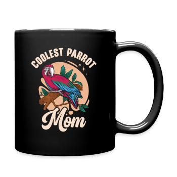Ara Cool Papagei Mama Haustier Vogelbeobachtung - Tasse einfarbig - Schwarz - Rechts