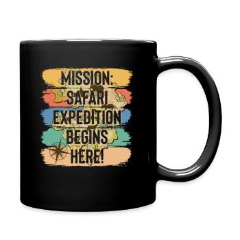 Safari Wildlife Mission Expedition Adventure - Full Colour Mug - black - Right