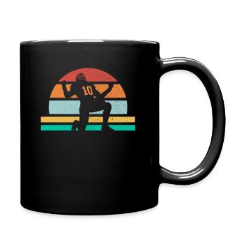 Retro Vintage American Football Sport - Tasse einfarbig - Schwarz - Rechts