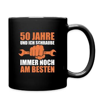 Kfz Mechaniker 50. Geburtstag Geschenk - Tasse einfarbig - Schwarz - Rechts