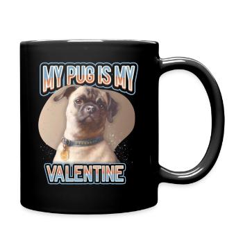 Mops-Hund, Pug-Dog, Hund Illustration, Spruch - Tasse einfarbig - Schwarz - Rechts