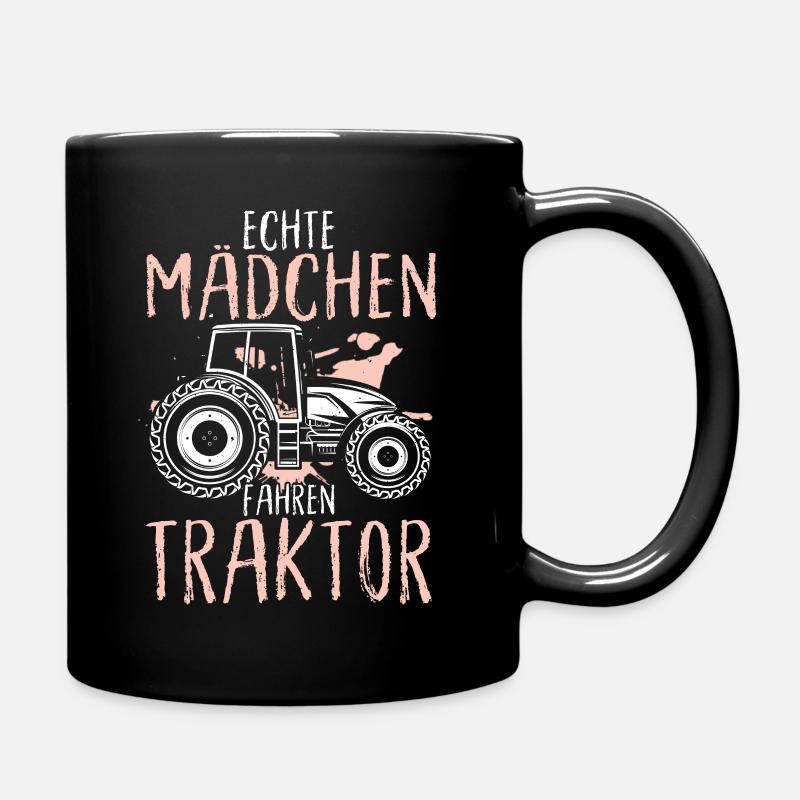 Echte Mädchen Fahren Traktor Geschenk Trecker Land - Tasse einfarbig - Schwarz