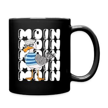 Norddeutsch Möwe Mit Sonnenbrille Ostseeurlaub - Tasse einfarbig - Schwarz - Rechts