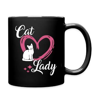 Niedliches Katzen Spruch Outfit Cat Lady Katzen - Tasse einfarbig - Schwarz - Rechts