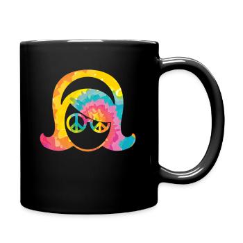 70s Seventies 1970s Party Outfit Peace 60s - Full Colour Mug - black - Right