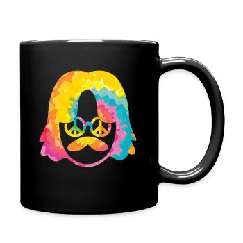 70s Seventies 1970s Party Outfit Peace 60s - Full Colour Mug - black - Right