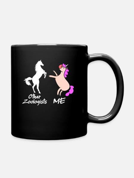 Zoologe Mythisches Einhorn Zootiere Zoologie - Tasse einfarbig - Schwarz