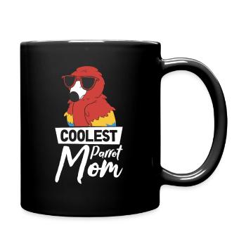 Ara Cool Papagei Mama Haustier Vogelbeobachtung - Tasse einfarbig - Schwarz - Rechts