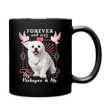 Peekapoo, dog, forever love, funny saying - Full Colour Mug - black - Right