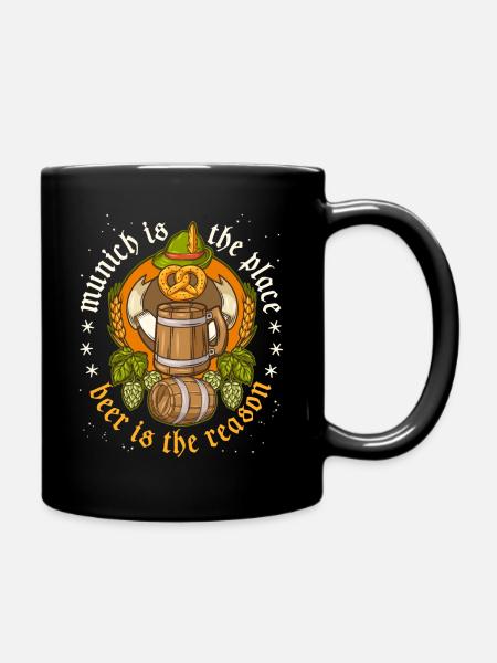 Bier, München, Biertrinker - Tasse einfarbig - Schwarz
