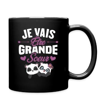 Je vais être grande soeur, future grande soeur - Mug uni - noir - Droite