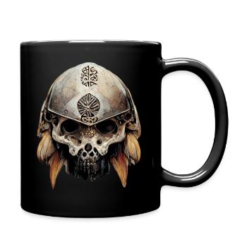 Wikinger Krieger - Tasse einfarbig - Schwarz - Rechts