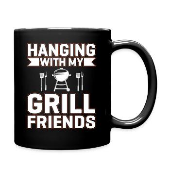 Passer du temps avec mes amis du barbecue - Grillades - Mug uni - noir - Droite