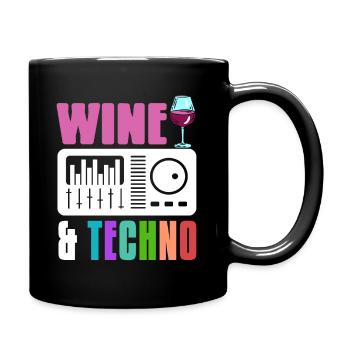 Wine And Techno - Full Colour Mug - black - Right