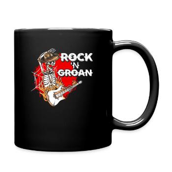 Halloween Cowboy Skeleton Rocker Jupe à main - Mug uni - noir - Droite