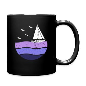 Sailor Sunset Sailboat Skipper Captain Sailing - Full Colour Mug - black - Right