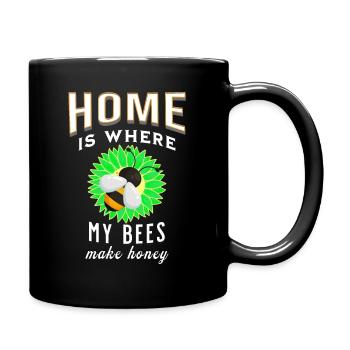 Zuhause ist wo meine Bienen Honig machen Zuhause - Tasse einfarbig - Schwarz - Rechts