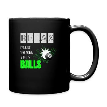 Breaking Your Balls Funny Billiards Pool Player - Full Colour Mug - black - Right