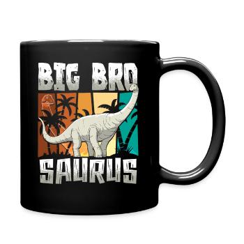 Big Bro Saurus Dinosaur I'm going to be big brother - Full Colour Mug - black - Right
