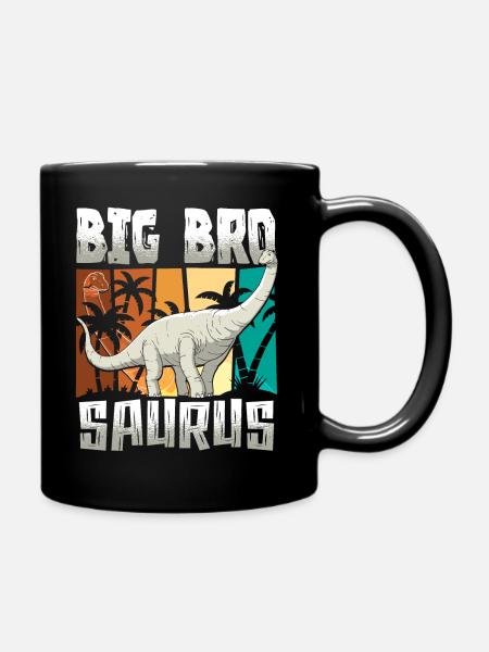 Big Bro Saurus Dinosaurier Ich werde großer Bruder - Tasse einfarbig - Schwarz