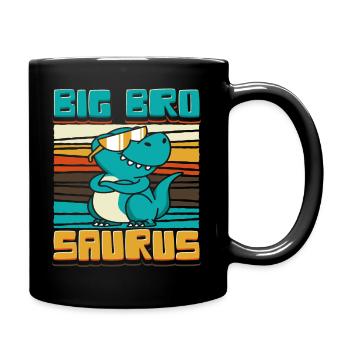 Big Bro Saurus Dinosaur I'm going to be big brother - Full Colour Mug - black - Right