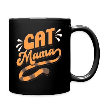 Katze Mama Kätzchen Tier Tierliebhaber Mutter - Tasse einfarbig - Schwarz - Rechts