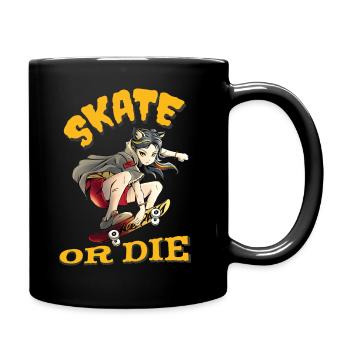 Skate or Die Skateboarder Anime Girl - Mug uni - noir - Droite