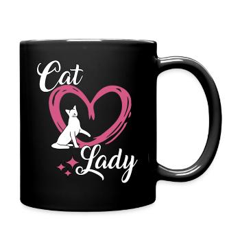 Chat Lady Cats Cadeau Chats Fan - Mug uni - noir - Droite