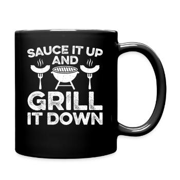 Grill Spruch BBQ Party - Grillen - Tasse einfarbig - Schwarz - Rechts