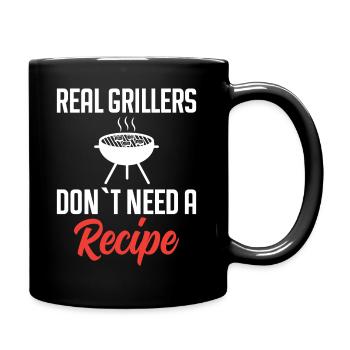 Echte Griller Brauchen Kein Rezept - Grillen - Tasse einfarbig - Schwarz - Rechts