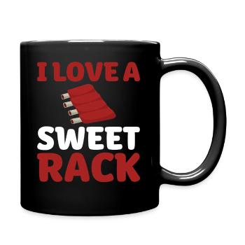 Ich Liebe Ein Süßes Rack - Grillen - Tasse einfarbig - Schwarz - Rechts