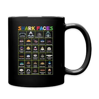 Types Of Shark Faces. Shark Face Identification - Full Colour Mug - black - Right